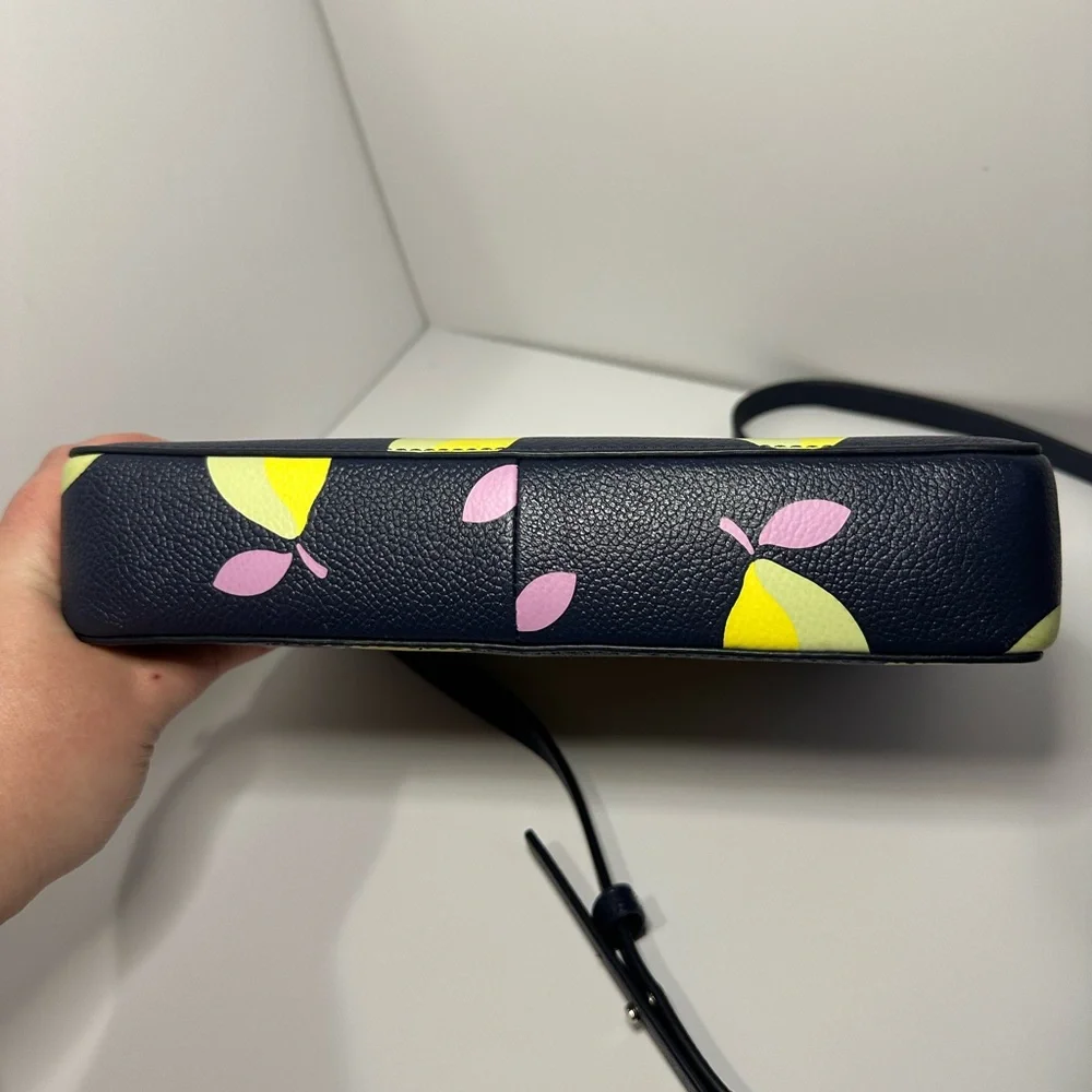 Kate Spade EUC Margaux Lemons Grained Leather Convertible Crossbody